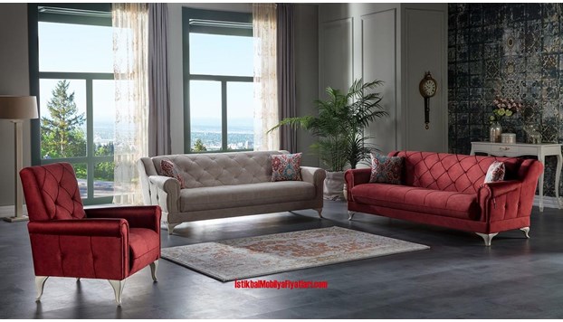 İstikbal Mobilya Mikado Deluxe Bordo Kanepe Takımı Modeli