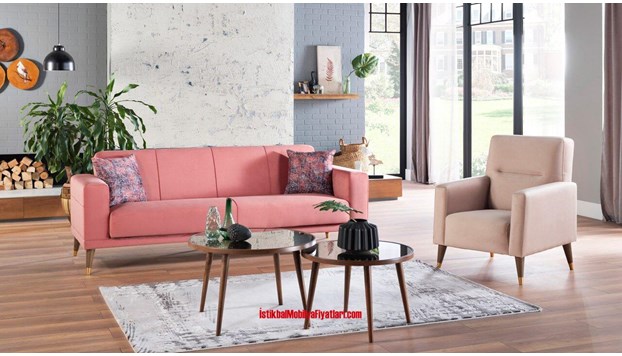 Mira S Koltuk Takımı Pembe Koltuk ve Berjer